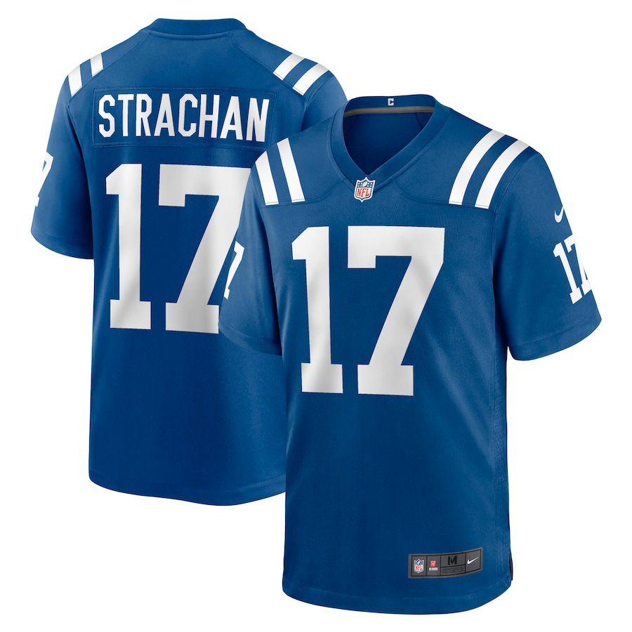 Men Indianapolis Colts 17 Mike Strachan Nike Royal Game NFL Jersey